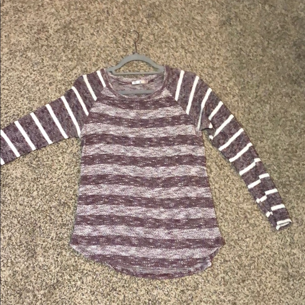 Maroon Striped Sweater